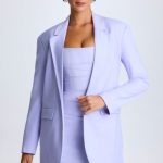 Oversized Single-Breasted Blazer in Soft Lilac