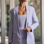 Oversized Single-Breasted Blazer in Soft Lilac - Image 3