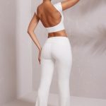 Petite Mid-Rise Straight Leg Trousers in White - Image 3