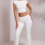 Petite Mid-Rise Straight Leg Trousers in White - Image 5