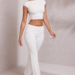 Petite Mid-Rise Straight Leg Trousers in White - Image 8
