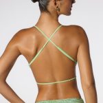 Embellished Cowl Neck Open Back Crop Top in Sage Green - Image 2