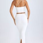 Modal Twist-Front Maxi Skirt in White - Image 2