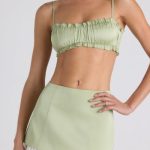 Layered Mid-Rise Mini Skirt in Spring Green - Image 4