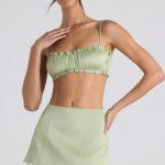 Layered Mid-Rise Mini Skirt in Spring Green - Image 5