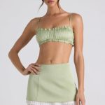 Layered Mid-Rise Mini Skirt in Spring Green - Image 7