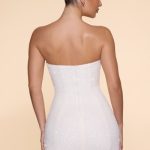 Embellished Strapless Cowl Neck Mini Dress in Ivory - Image 2