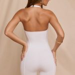 Halter Neck Romper in White - Image 2