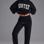 Petite Relaxed Mid-Rise Joggers in Black - Image 6
