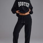 Petite Relaxed Mid-Rise Joggers in Black - Image 8