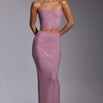 Embellished Mid Rise Gown Skirt in Light Pink - Image 5