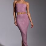 Embellished Mid Rise Gown Skirt in Light Pink - Image 6