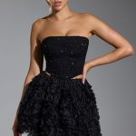 Floral-Appliqu?? Mini Skirt in Black - Image 12