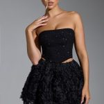 Floral-Appliqu?? Mini Skirt in Black - Image 14