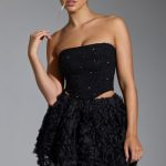 Floral-Appliqu?? Mini Skirt in Black - Image 15