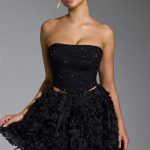 Floral-Appliqu?? Mini Skirt in Black - Image 17