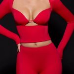 Cut-Out Long-Sleeve Top in Fire Red - Image 4