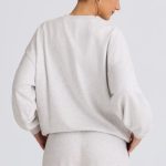 Oversized Crew-Neck Sweatshirt in Grey Marl - Image 2