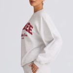 Oversized Crew-Neck Sweatshirt in Grey Marl - Image 3