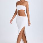 Cut-Out Bandeau Maxi Dress in White - Image 6