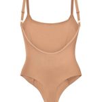 Soft Mesh Bodysuit in Warm Peach - Image 7