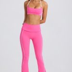 Soft Active Foldover Flared Trousers in Bubblegum Pink - Image 5