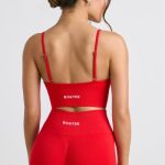 V-Neck Define Luxe Sports Bra in Red - Image 2