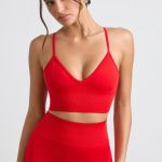 V-Neck Define Luxe Sports Bra in Red - Image 5