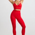 V-Neck Define Luxe Sports Bra in Red - Image 7