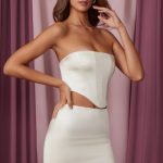 Low Rise Micro Mini Skirt in Ivory - Image 9
