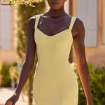 Sweetheart-Neck Micro Mini Dress in Pastel Yellow - Image 7