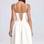 Floral-Appliqu?? Midi Dress in Ivory - Image 2
