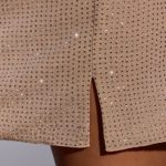 Embellished A-Line Mini Dress in Gold - Image 11