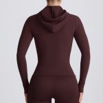 Soft Active Hooded Mid-Layer Jacket in Chocolate - Image 3