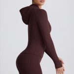Soft Active Hooded Mid-Layer Jacket in Chocolate - Image 4