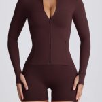 Soft Active Hooded Mid-Layer Jacket in Chocolate - Image 6