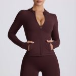 Soft Active Hooded Mid-Layer Jacket in Chocolate - Image 10