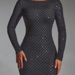 Embellished Open-Back Gown in Black - Image 5