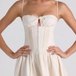 Lace-Trim Pintucked Poplin Midaxi Dress in Ivory - Image 4