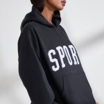 Oversized Hooded Sweatshirt in Black - Image 3