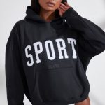 Oversized Hooded Sweatshirt in Black - Image 4