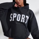 Oversized Hooded Sweatshirt in Black - Image 5