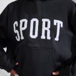 Oversized Hooded Sweatshirt in Black - Image 8