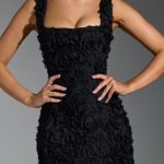 Floral-Appliqu?? Corset Mini Dress in Black - Image 4