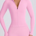 Soft Active Zip-Up Jacket in Baby Pink - Image 4