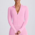 Soft Active Zip-Up Jacket in Baby Pink - Image 5