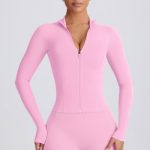 Soft Active Zip-Up Jacket in Baby Pink - Image 8