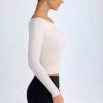 Modal One-Shoulder Ruched Top in Ivory - Image 4