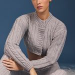 Cable-Knit Cropped Cardigan in Grey Marl - Image 7
