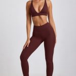 Petite Ribbed Modal High Waist Leggings in Espresso